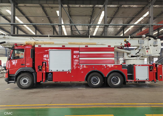 25Mの高さ4000L泡および18550L水給水塔の梯子の普通消防車6×4の運転